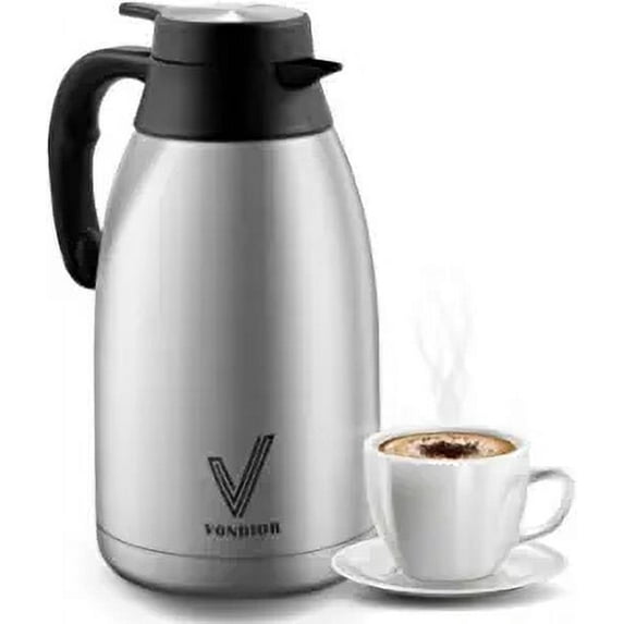 Vondior Airpot Coffee Dispenser with Pump - Insulated Stainless Steel Coffee Carafe (68 oz)