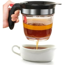 Vondior Best 4 Cups Gravy Separator and Fat Separator 32 Ounces Makes Healthier Gravy, Soup or Sauce Greasefree, 1 Liter Measuring Capacity