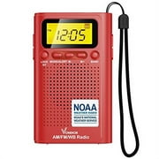 Vondior NOAA Weather Radio, Emergency Digital Radio with WB/AM/FM, Alert Mode, Portable Radio with Best Reception and Longest Lasting Transistor, Powered by 2 AAA Batteries with Mono Headphone Socket