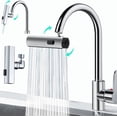 thumbnail image 1 of Vongem 3 in 1 Waterfall Faucet Extender Kitchen Faucet Aerator Water Tap Replacement for Kitchen&Bathroom No Splash Design 360° Rotation Easy Installation Watersaving Extender, 1 of 9