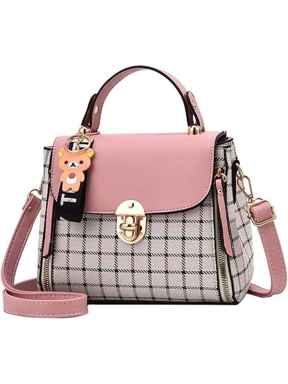 Small Purses and Handbags for Women Fashion Crossbody Bag Lightweight Shoulder Bag Plaid Pattern Satchel