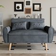 thumbnail image 1 of Vongrasig 47" Small Modern Loveseat Sofa, Mid Century Linen Fabric 2-Seat Sofa Couch Tufted Love Seat with Back Cushions and Tapered Legs for Living Room, Bedroom and Small Space (Dark Gray), 1 of 8