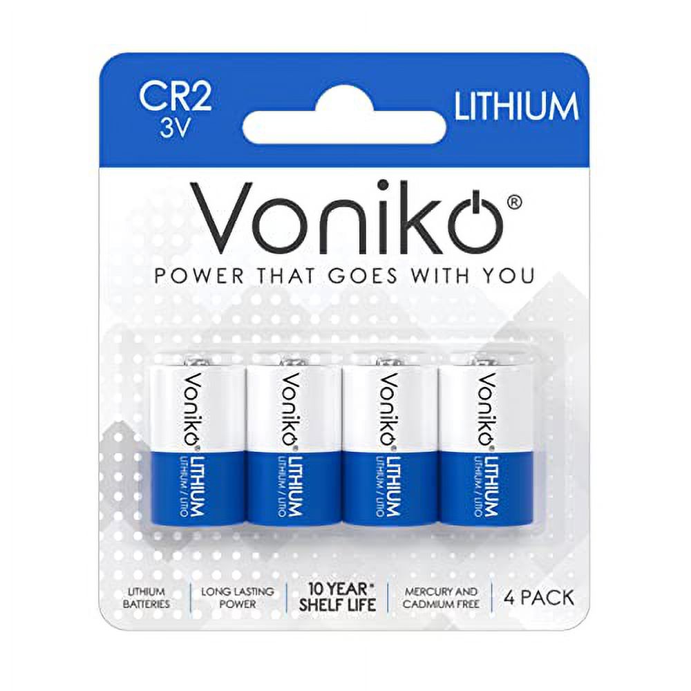 Voniko CR2 3V Lithium Batteries (4Pack), CR2 3 Volt High Power Lithium