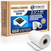 Vonlyst Thermal Receipt Paper Rolls for Clover Mini & Clover Mobile - 2 1/4" x 80 BPA Free Credit Card Machine Paper Compatible with C200 C300 C301 C302 C302U C305 - POS Printer Paper, 30 Rolls