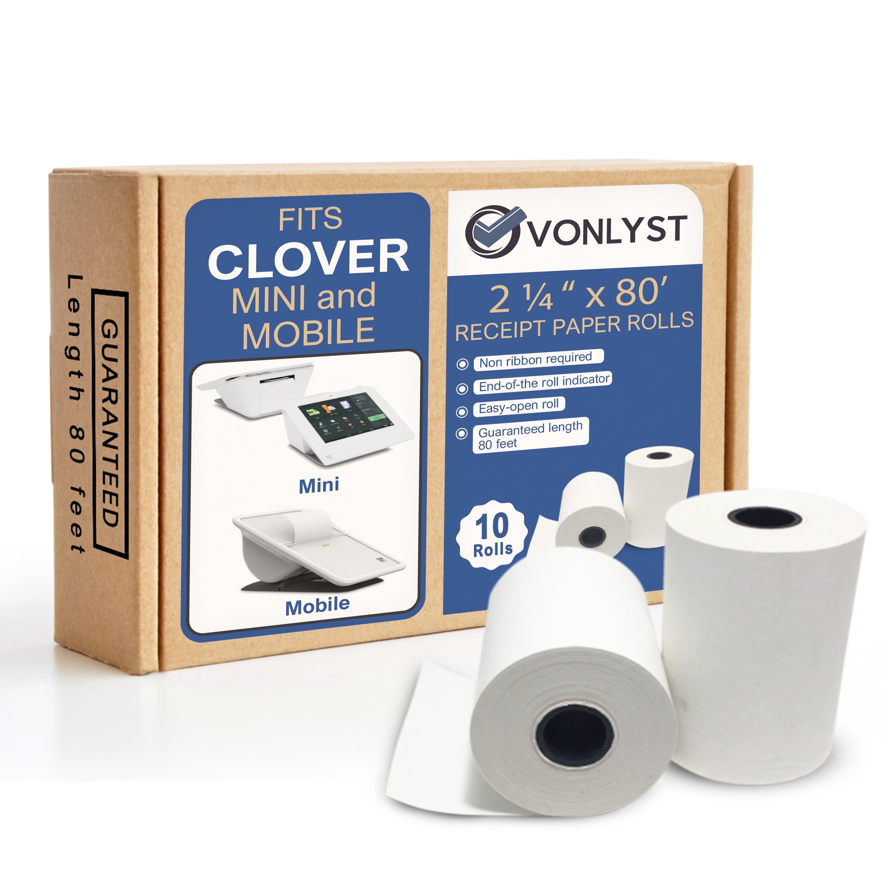 2 1/4" X 80' Thermal Paper Rolls - 50 Rolls, Fits Verifone Tranz 420, Vx510, Vx570 & More POS Printers 2 thumbnail image