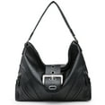 thumbnail image 1 of Vonmay Hobo Bag for Women Classic Buckled Shoulder Bag Soft Leather with Zip Pockets, 1 of 5
