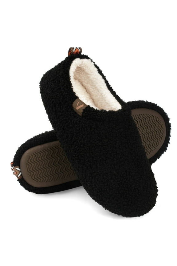 Women's Cozy Lightweight House slippers with Fleece Lining and Curly Faux Fur