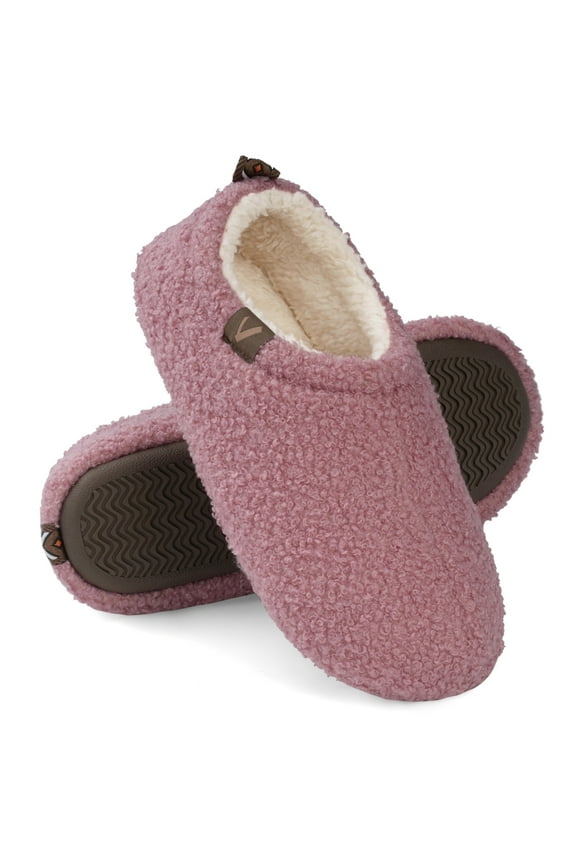 Women's Cozy Lightweight House slippers with Fleece Lining and Curly Faux Fur