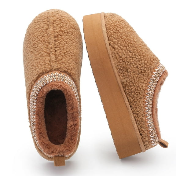 Vonmay Women's Cozy Platform Slippers, Warm Faux Fleece-Lined Indoor Outdoor Slippers with Anti-Slip Sole, Stylish and Comfortable Winter House Shoes
