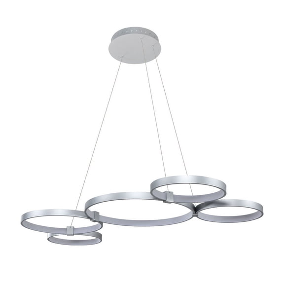 VONN Capella 50" Adjustable Modern Aluminum LED Chandelier Lighting in Silver