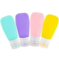 Vonpri Travel Bottles for Toiletries 2 oz Silicone Squeezable Travel