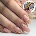 thumbnail image 1 of Vonrui 20 Pcs Glitter Gold Silver Nail Art Striping Tape Line Shiny Matte Nail Art Decoration Strips Self Adhesive Decals Strips DIY Nail 3D Tips Manicure Tools Rolls (1mm), 1 of 8