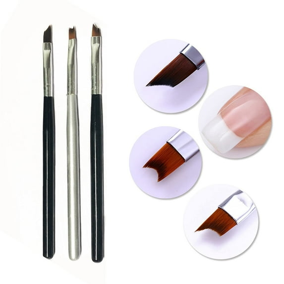 Vonrui 3 Pcs/Set Nail Art Brushes Set,Nail Art Design Pen Painting Tools with Nail Extension Gel Brush, Builder Gel Brush, Nail Art Liner Brush and Nail Dotting Pen for Salon at Home DIY Manicure