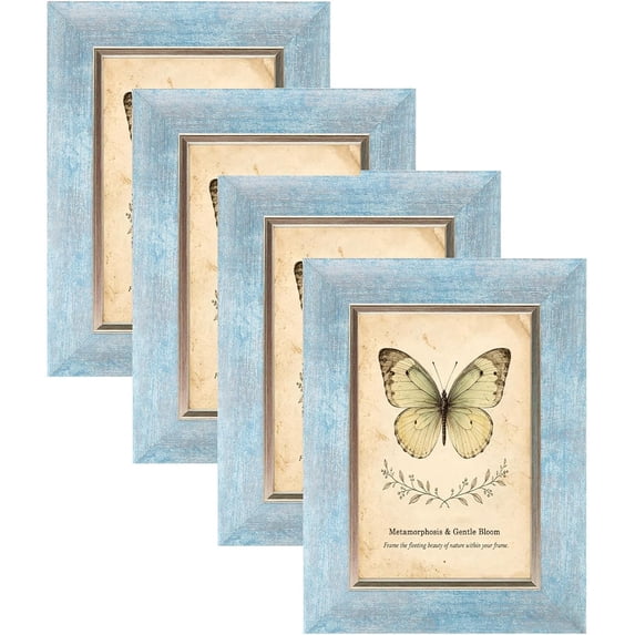 Rustic Pitcher Frame Vontix 4x6 Picture Frames Set of 4,Rustic Retro Photo Frame(Blue) | HD ...