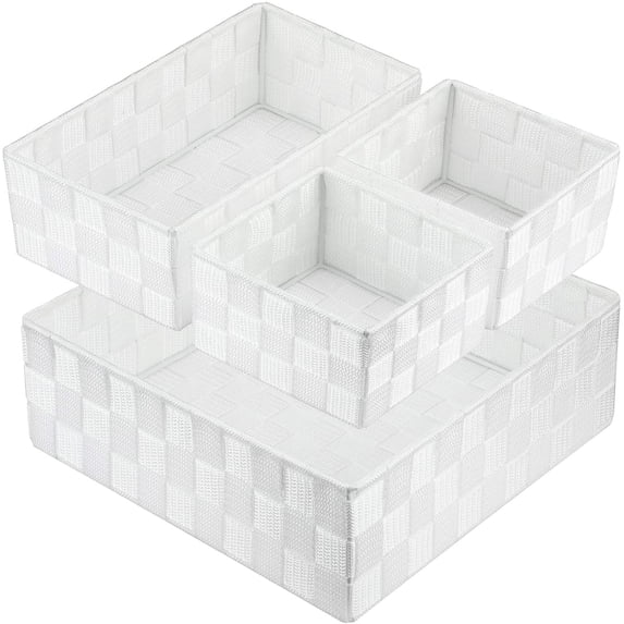 Storage Containers With Partitions Vontix Woven Storage Box Cube Basket Bin Container Tote Organizer ...