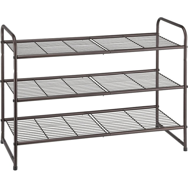 Vontreux 3 Tier Stackable Metal Wire Shoe Rack Organizer, Expandable ...