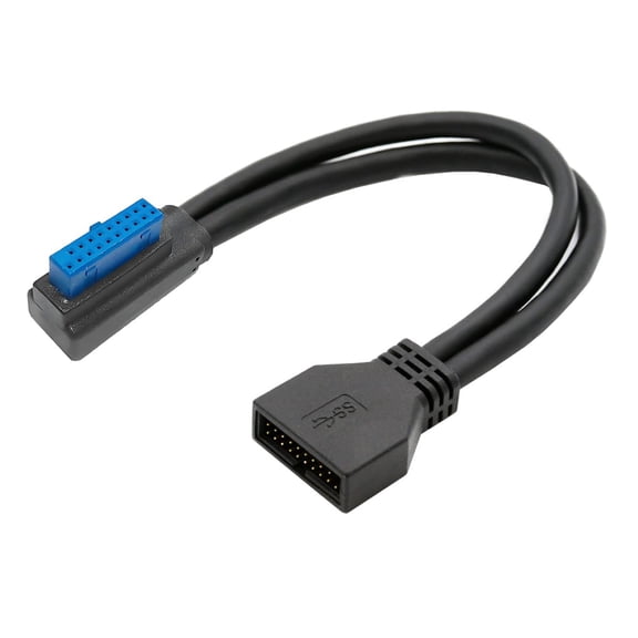 Vonzuda USB 3.0 19Pin 20Pin Motherboard Extension Cable, 90 Degree Angled Low Profile Male to Female Internal Header Adapter, 5Gbps