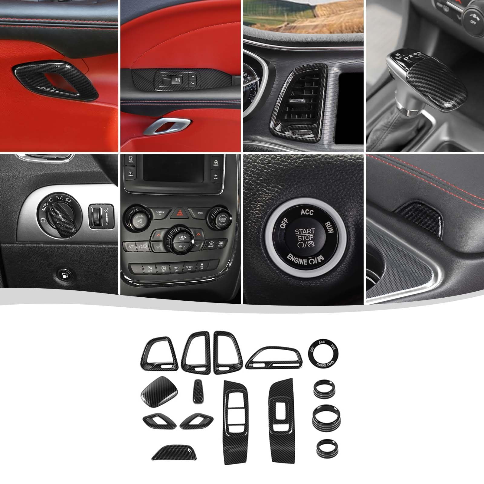 Voodonala for Dodge Challenger 20152024 Interior Kits Center Console