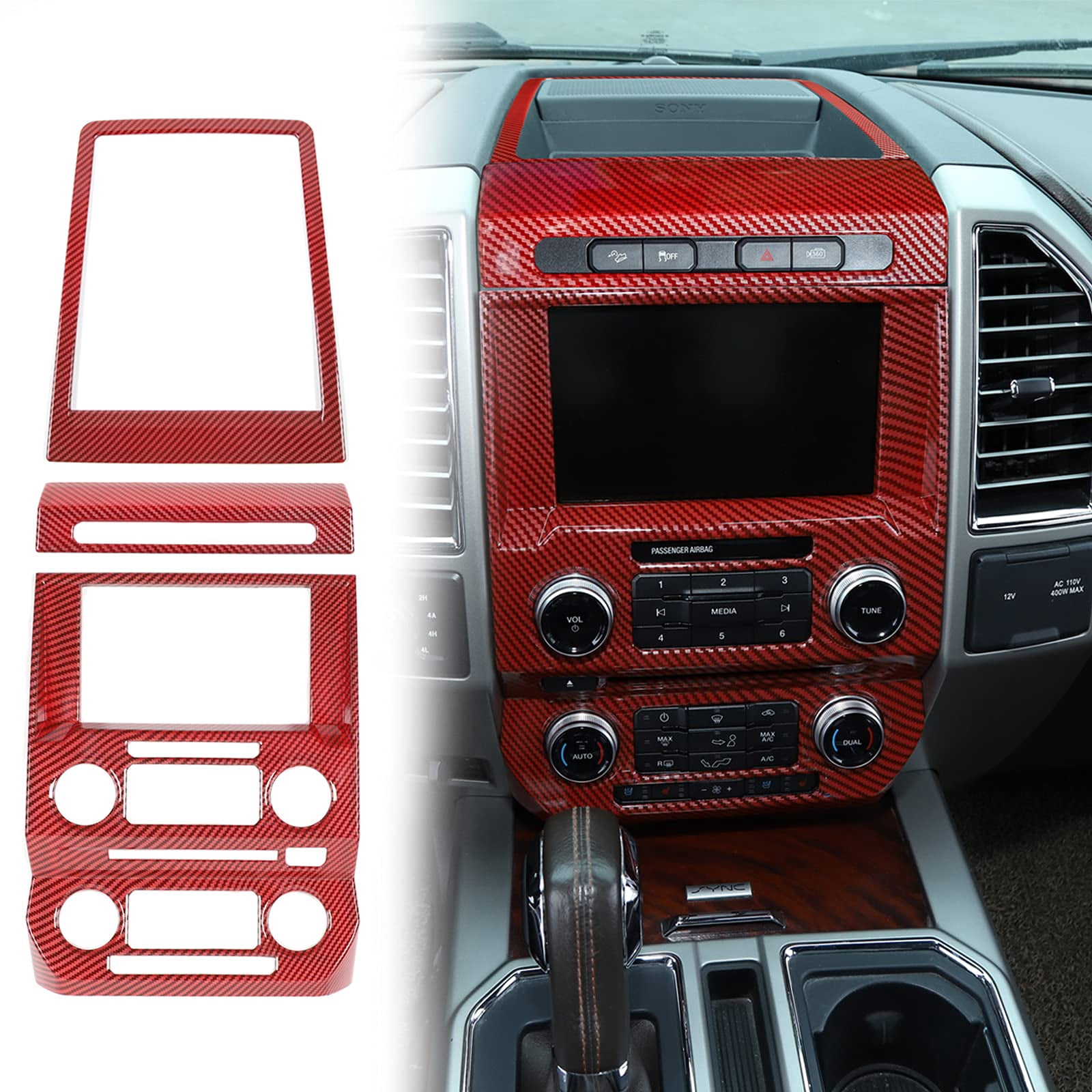 Hoolcar Interior Center Console Dashboard Navigation Trim Cover