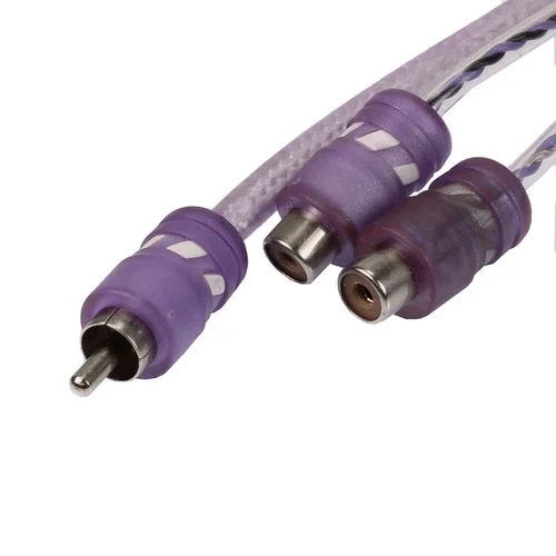 Voodoo Cable Y Adapter 1 Male 2 Female Audio Rca Purple