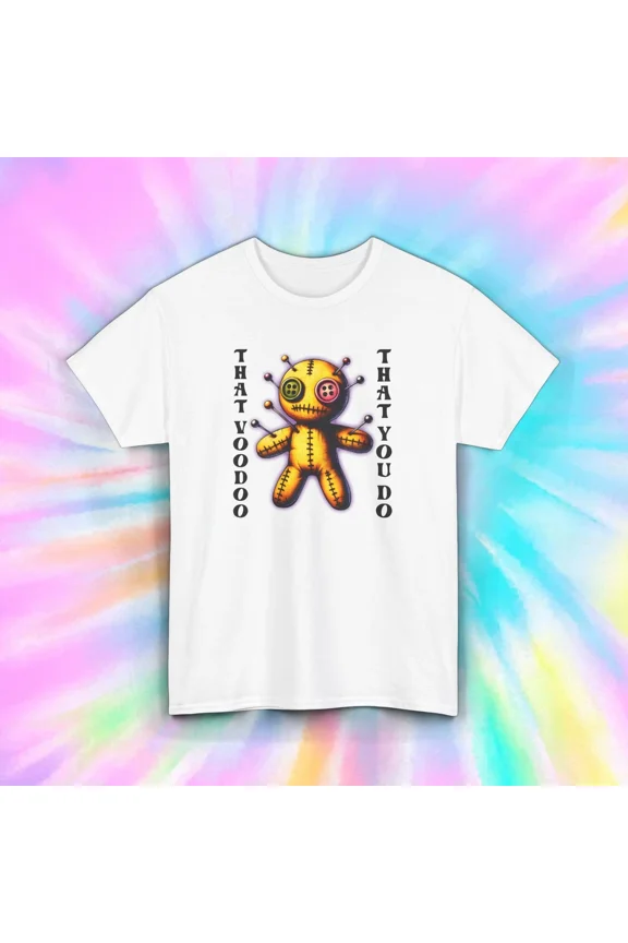 Voodoo Doll Retro Magic Charm Colorful Fun Graphic Unisex T-Shirt, up to size 5XL