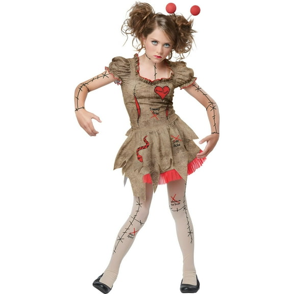 Voodoo Dolly Girl's Halloween Fancy-Dress Costume for Child, XL (14-16)