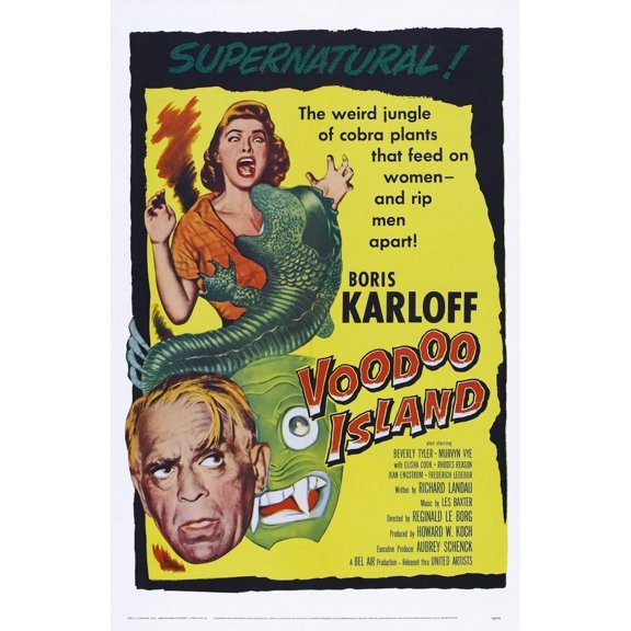 Voodoo Island Us Poster Art Boris Karloff Beverly Tyler 1957 Movie Poster Masterprint (11 x 17)