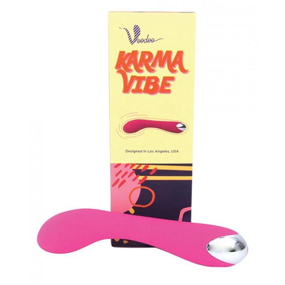 Voodoo Karma Vibe, 10 Vibration Frequencies, Waterproof, USB Rechargeable, Silky Soft Vibrator (Pink)