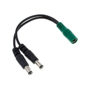 Voodoo Lab PPAP 4 Current Doubler Adapter, Two 2.1mm Straight Barrels to 2.1mm Female