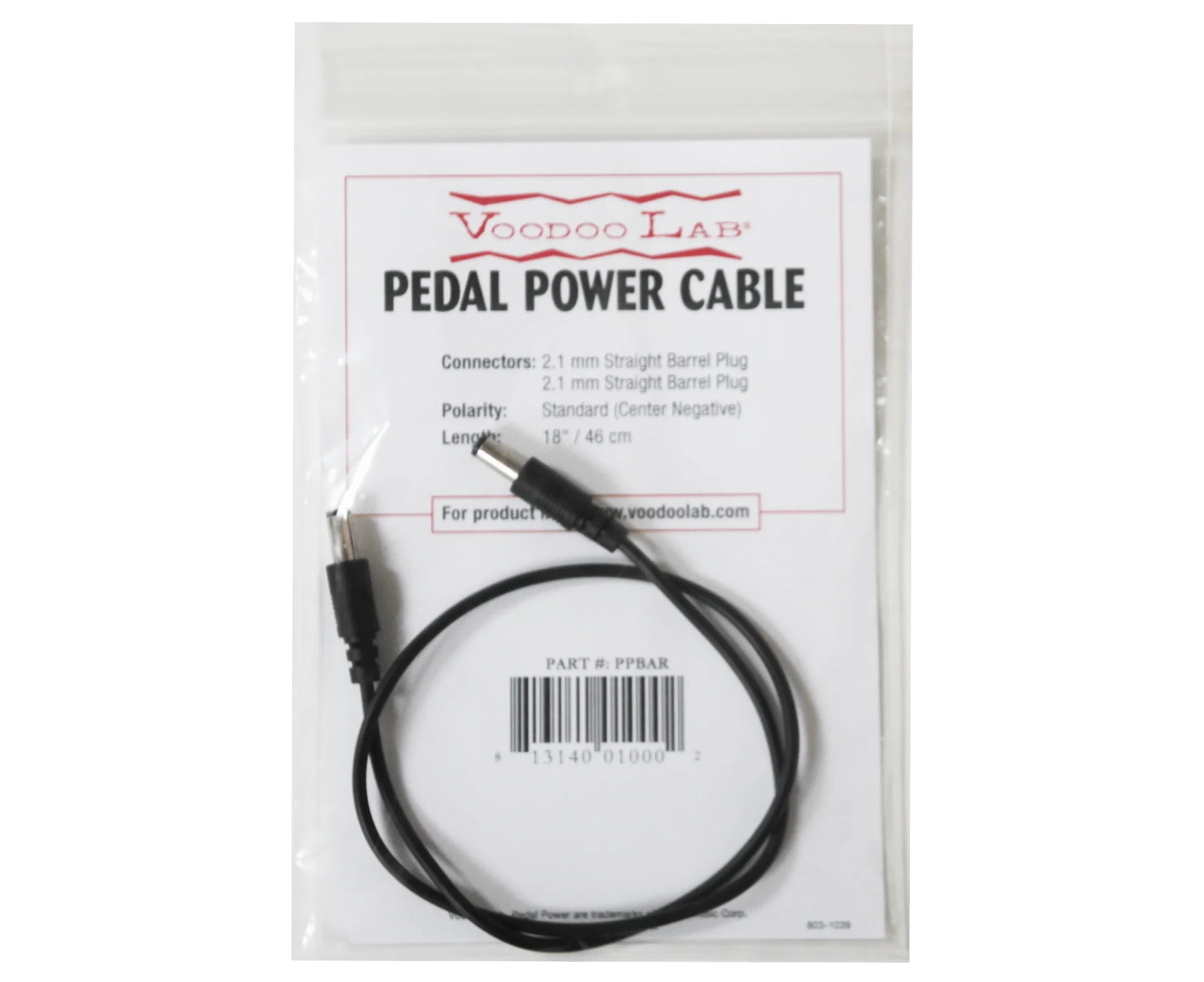 Voodoo Lab PPBAR 2.1mm Standard Polarity (Center Negative) Straight ...