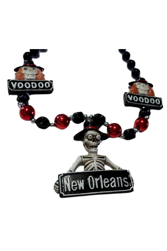 Voodoo New Orleans Skeleton Mardi Gras Necklace Beads Bead