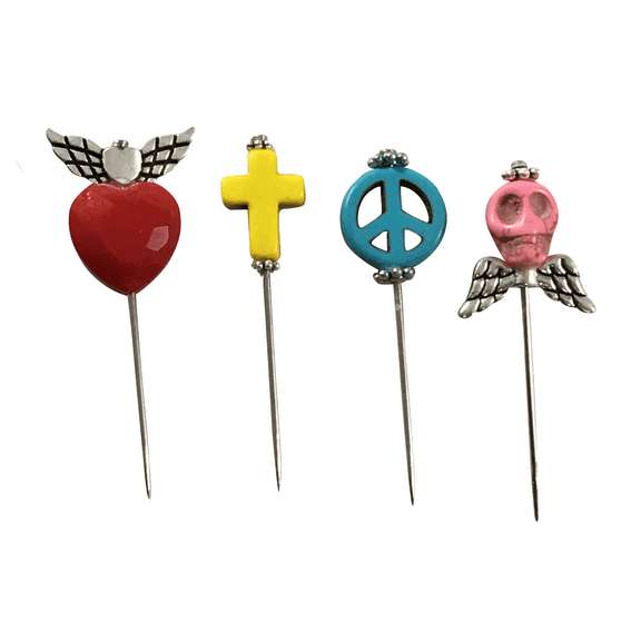 Voodoo Pins Heart Skull Angel Cross Needle