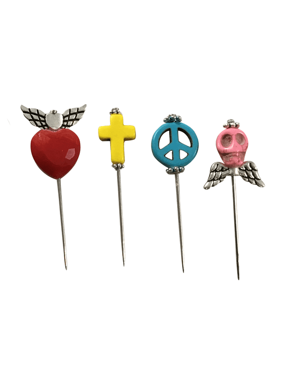 Voodoo Pins Heart Skull Angel Cross Needle