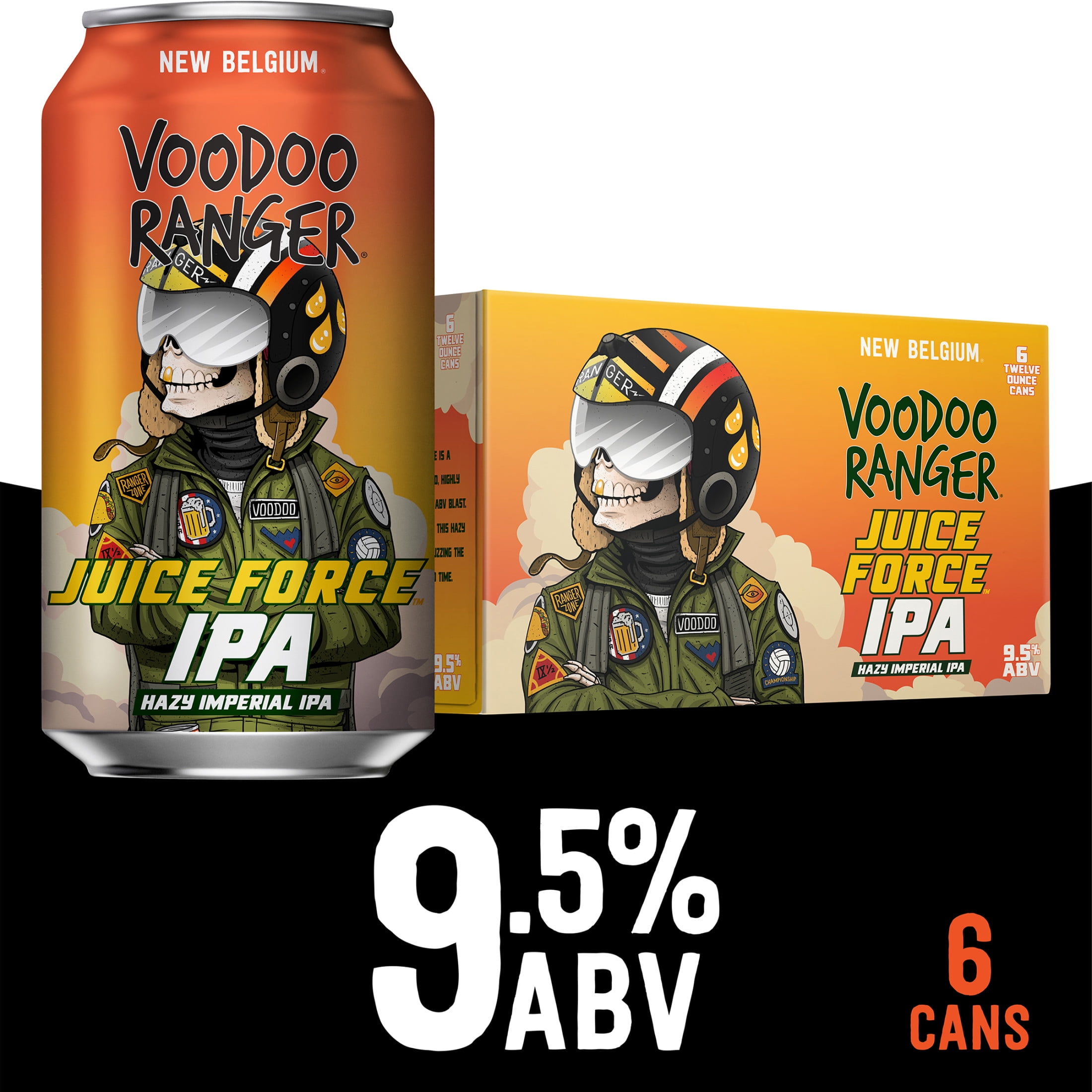 Voodoo Ranger Juice Force Hazy Imperial IPA Craft Beer, 6 Voodoo Ranger Juice Force Hazy Imperial IPA Craft Beer, 6