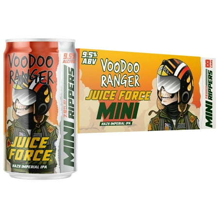 Voodoo Ranger Juice Force Hazy Imperial IPA Craft Beer, Mini Rippers 8 pack, 7.5oz Cans, 9.5% ABV