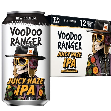 Voodoo Ranger Juicy Haze IPA Craft Beer, 12 pack, 12 fl oz Cans, 7.5% BV