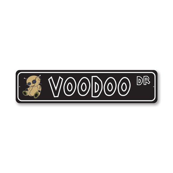 Voodoo Street Aluminum Metal Decor Sign - 4x18 inches