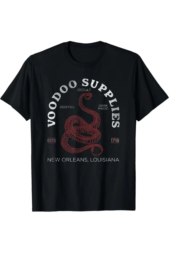 Voodoo Supplies New Orleans Inspired Mystical Folk Art Design Unisex T-Shirt, up to size 5XL