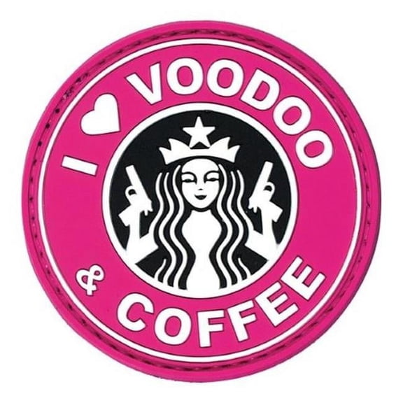 Voodoo Tactical VDT07-0901000000 I Love Voodoo & Coffee Patch, Pink