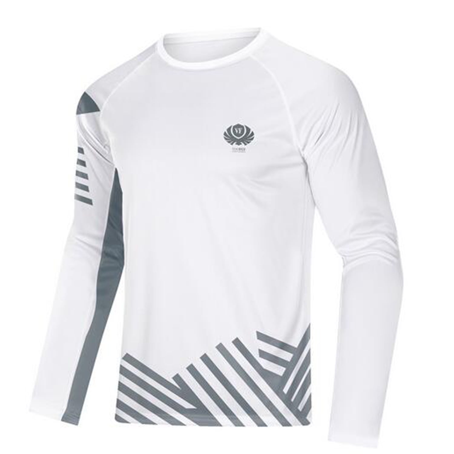 Voofly UV Shirts for Men Long Sleeve UPF 50+ Outdoor Sun Shirt Lightweight  Moisture Wicking White M