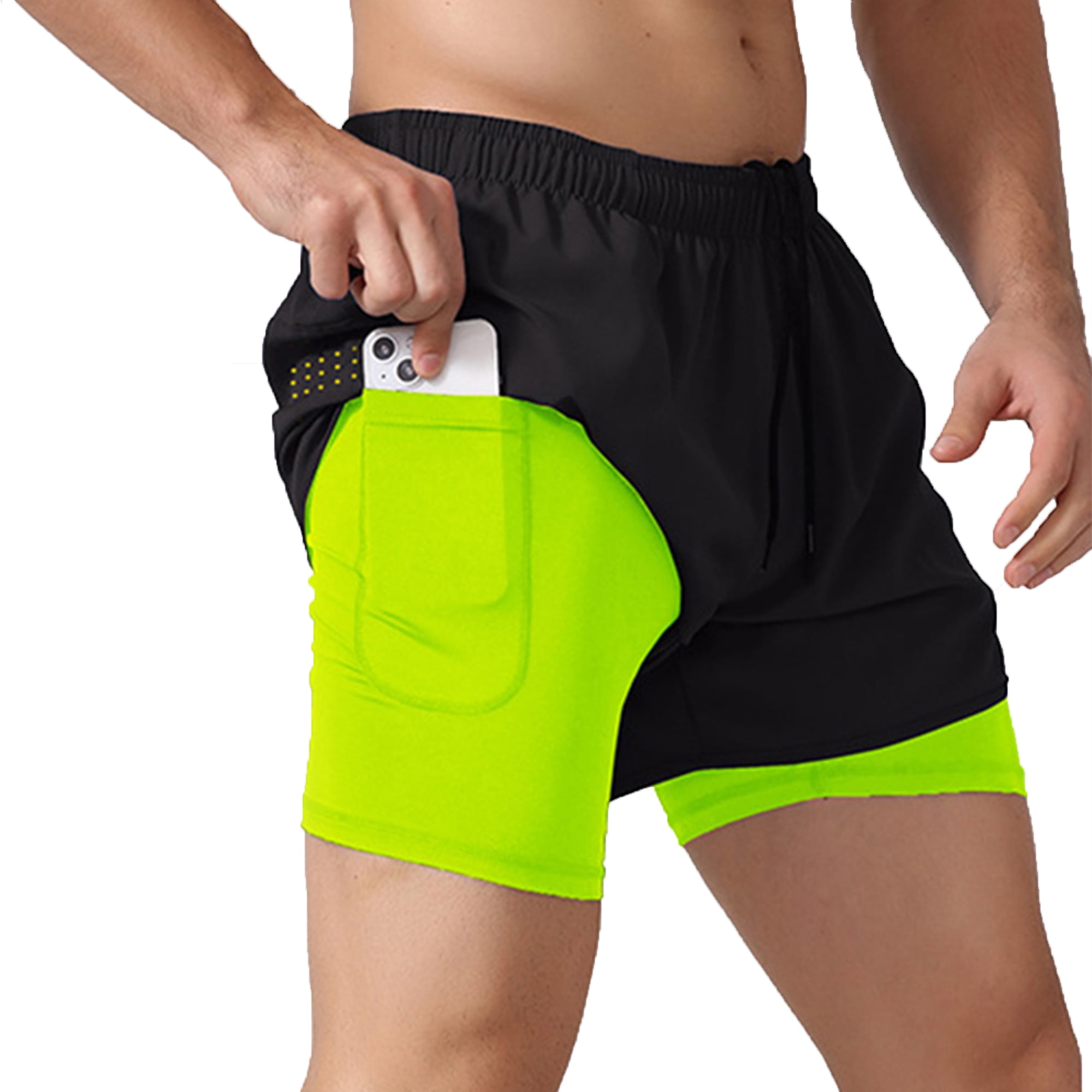 Voofly Workout Shorts Men for Summer, Mens Compression Zipper Pocket ...