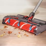 Voom Rechargeable Cordless Sweeper, Bagless, Self-Cleaning Roller, 360-Degree Swivel, Red/Gray, Lightweight, 60-Minute Battery