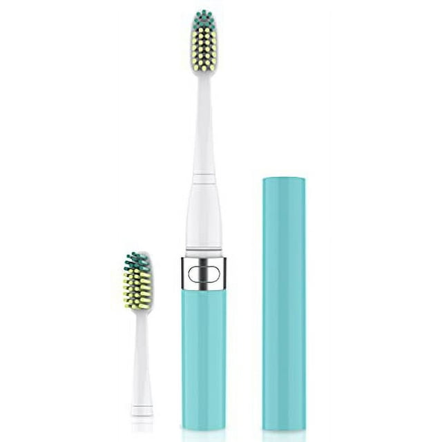 Voom Sonic Go Series Battery Operated Electric Toothbrush Dentist Recommended Portable Oral Care 2 Minute Timer Light Weight Design Soft Dupont Nylon Bristles, Hawaiian Blue, 1 Count