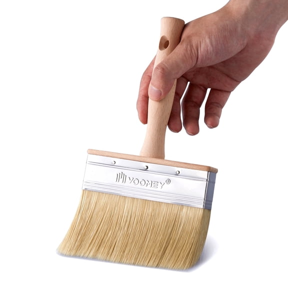 Voomey Deck Stain Brush 6 Inch, Limewash Brush for Wood, Deck Stain and Sealer Applicator, Strong Hold Paint Without Chipping, Quickly Paint Decks, Fences, Walls and Furniture