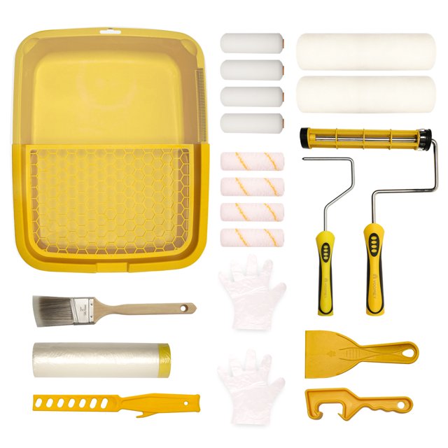 Voomey Paint Tray Kit 22Pcs Paint Roller Kit Microfiber Foam Roller