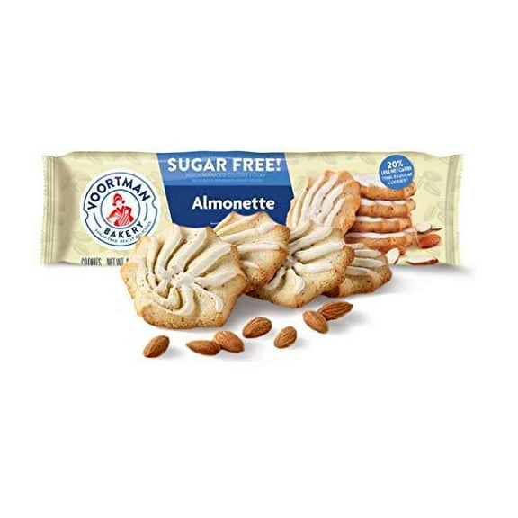 Voortman Bakery Sugar Free Cookies, Delicious Sugar Free Cookie, Pack of 4 (Sugar Free Iced Almonette)