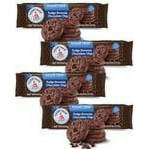 Voortman Bakery Sugar Free Fudge Brownie Chocolate Chip Cookies, Pack of 4, Contains Real Cocoa