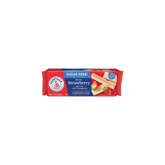 Voortman Bakery Sugar Free Strawberry Wafer, 30 Count (Pack of 8)