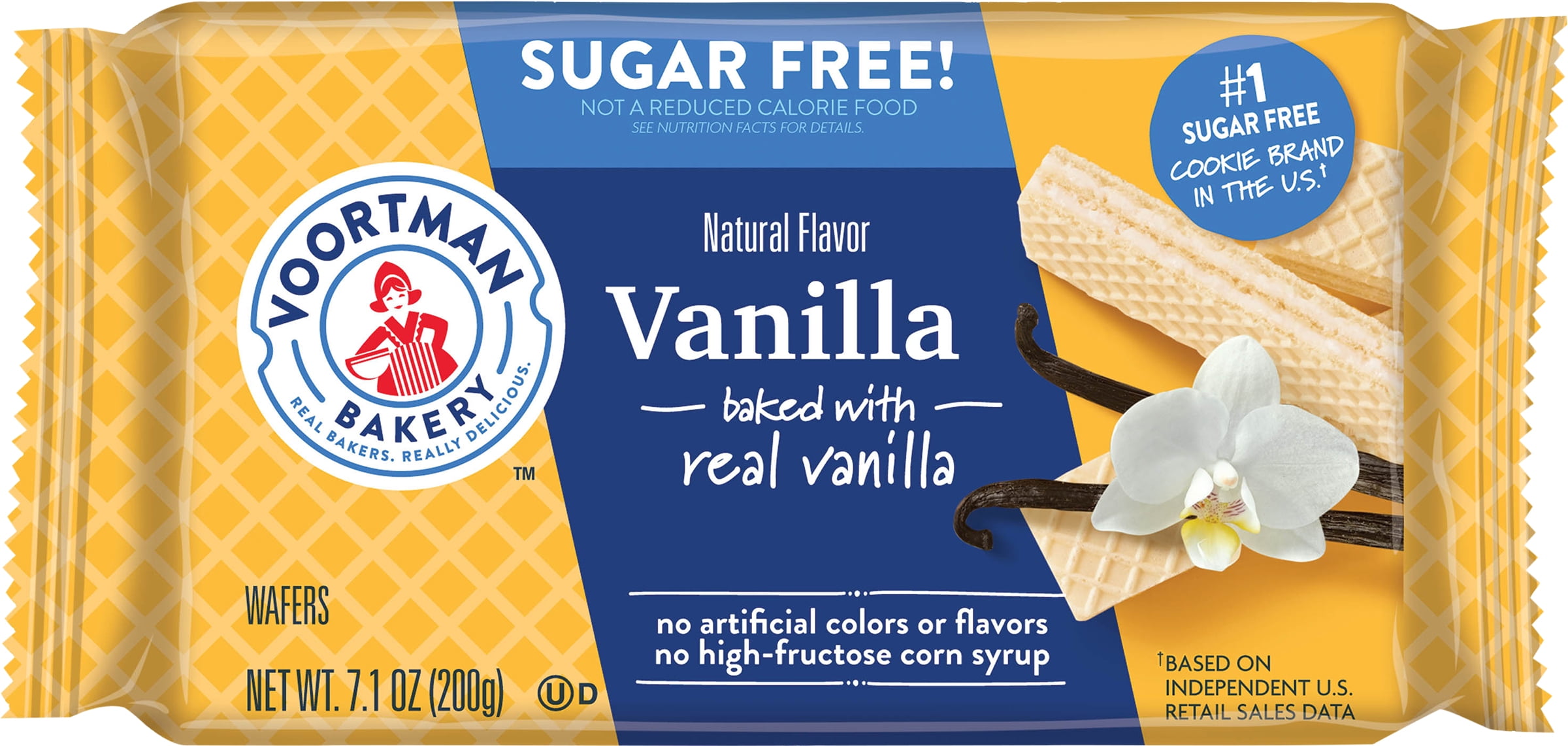 Voortman Bakery Wafer, Vanilla, Sugar Free, 7.1 oz