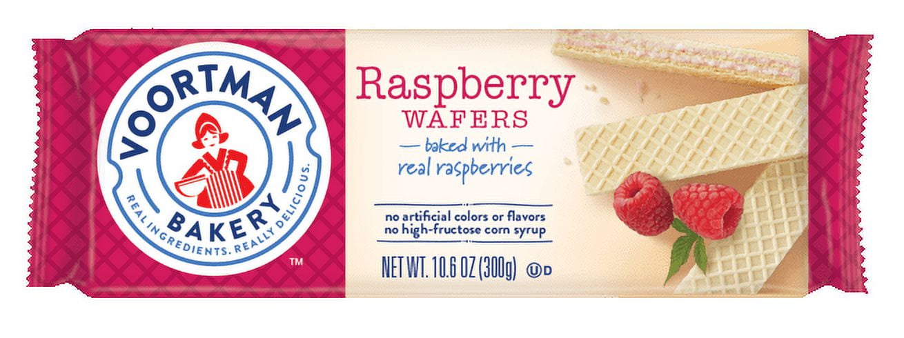 Voortman Raspberry Wafers 10.6oz (Pack of 4)